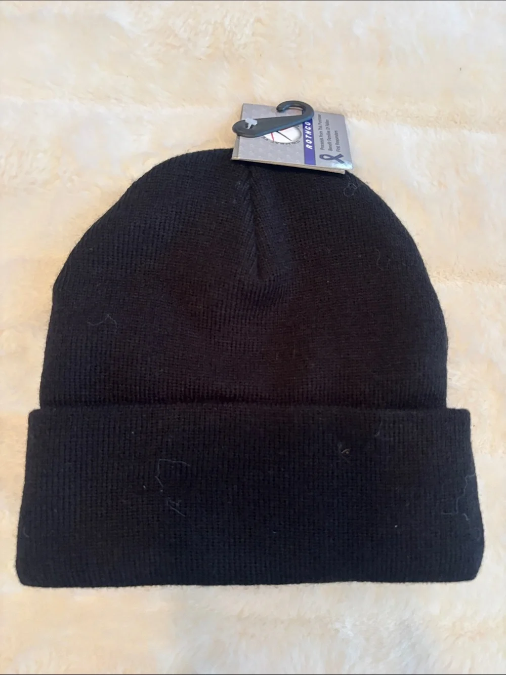 Rothco Black Knit Beanie with Thin Blue Line Flag Embroidery NWT NEW